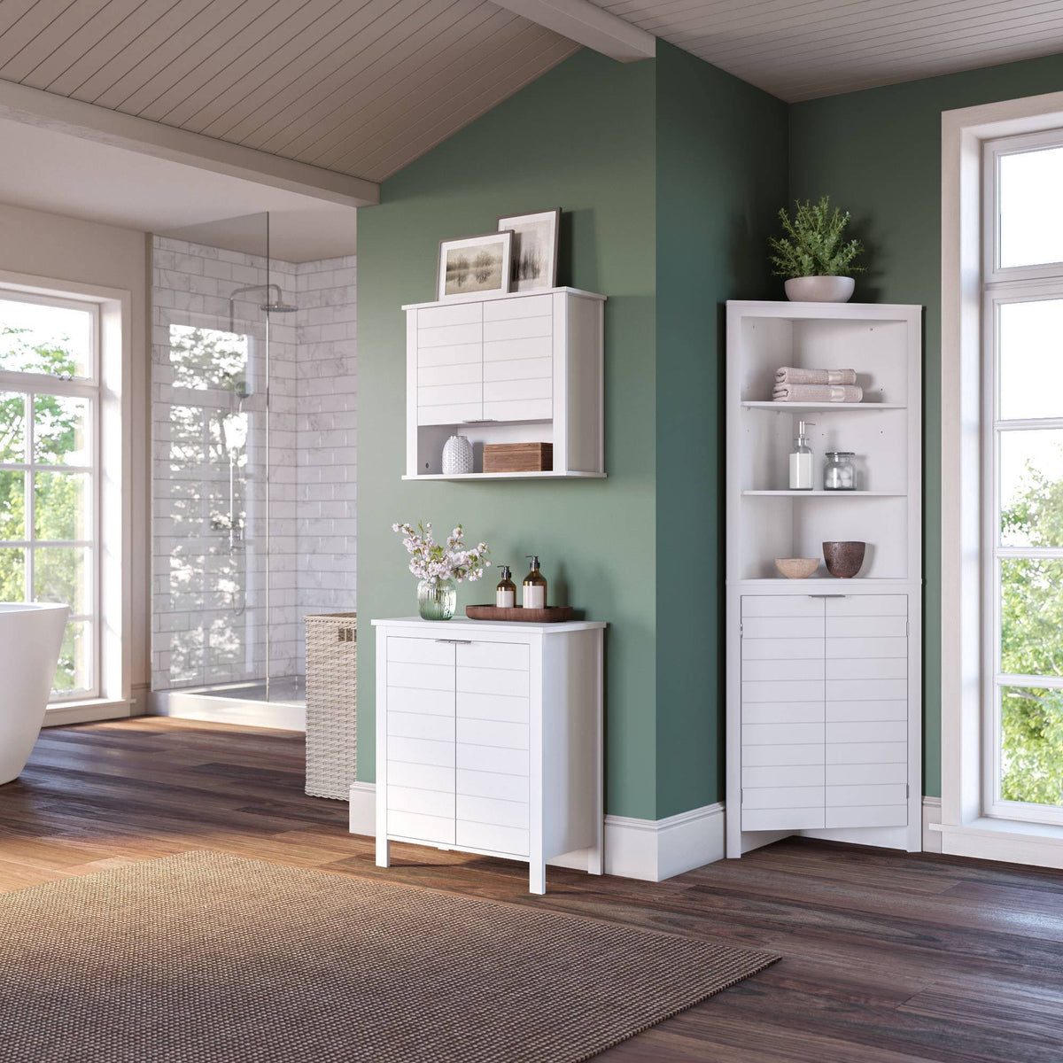 Two Door Floor Cabinet White K778