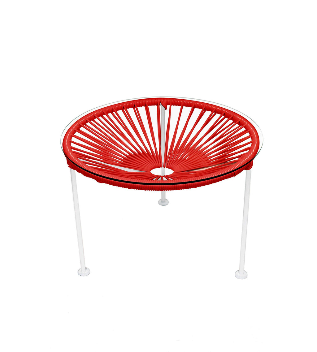White Frame Red Side Table Z8140