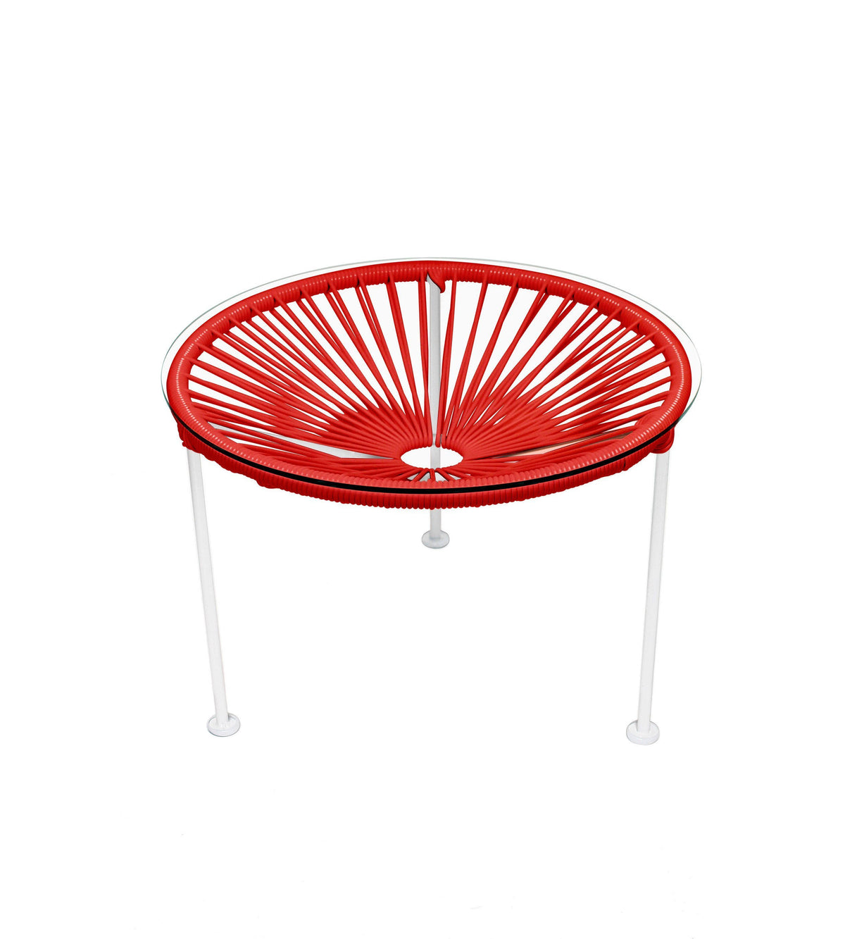 White Frame Red Side Table Z8140