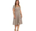 Taupe Short-Sleeve Faux-wrap Dress M98180