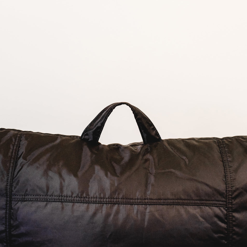 Black Durable Polyester Nylon Blend Bean Bag Chair with Drink Holder and Pocket, 3 feet J86191