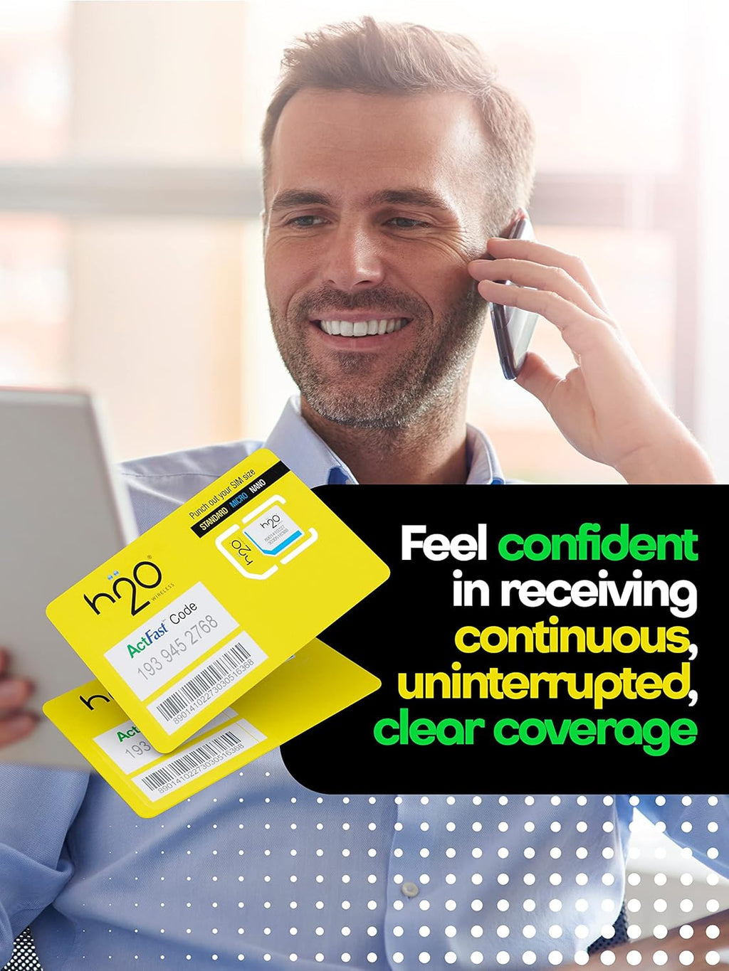 Preloaded Triple-Cut SIM Card with Unlimited Data, 2GB High-Speed 4G LTE/5G Data, 120-Day Plan, Pack of 2 Z768717