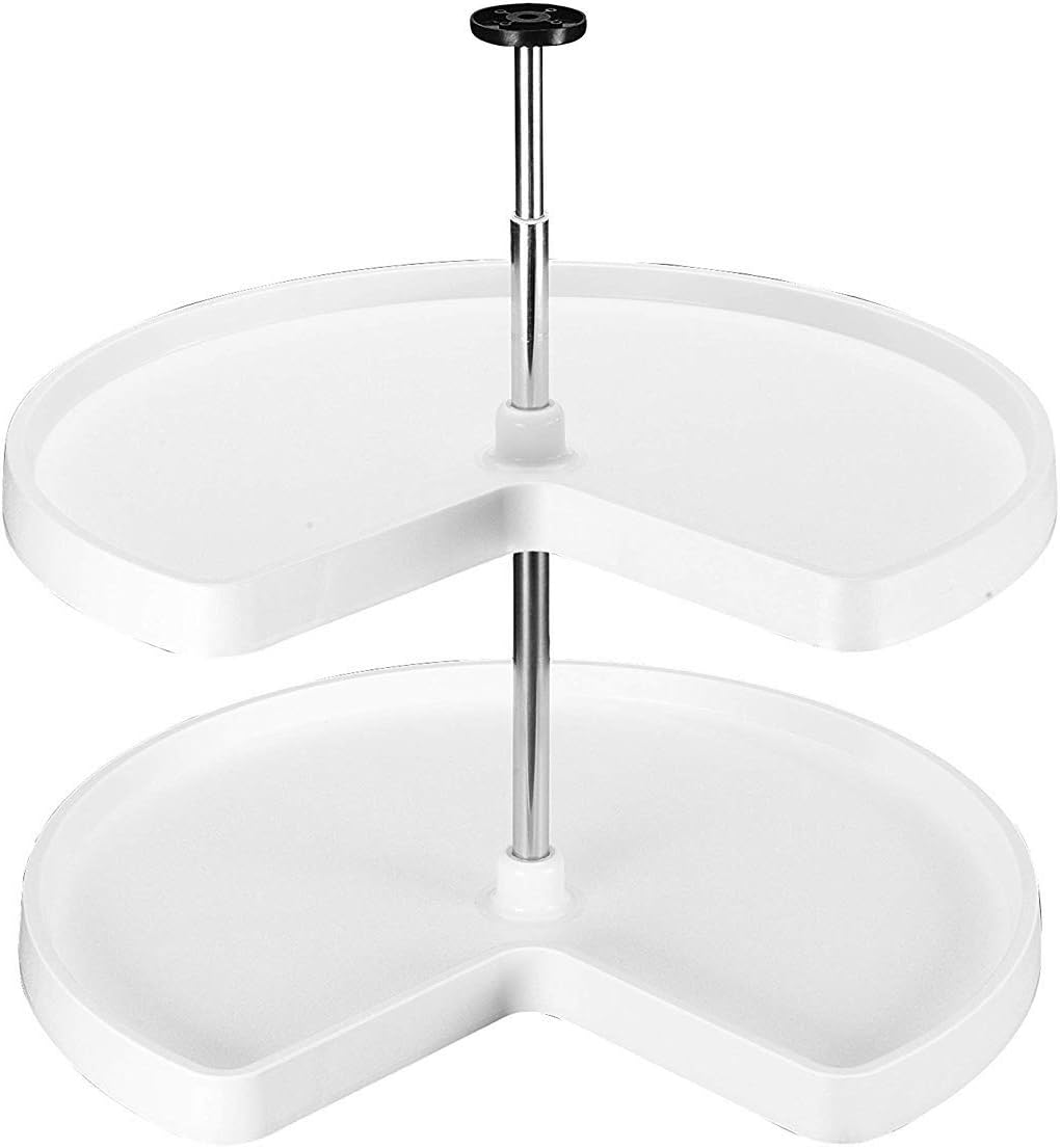 White Polymer 2-Shelf Lazy Susan Y29436