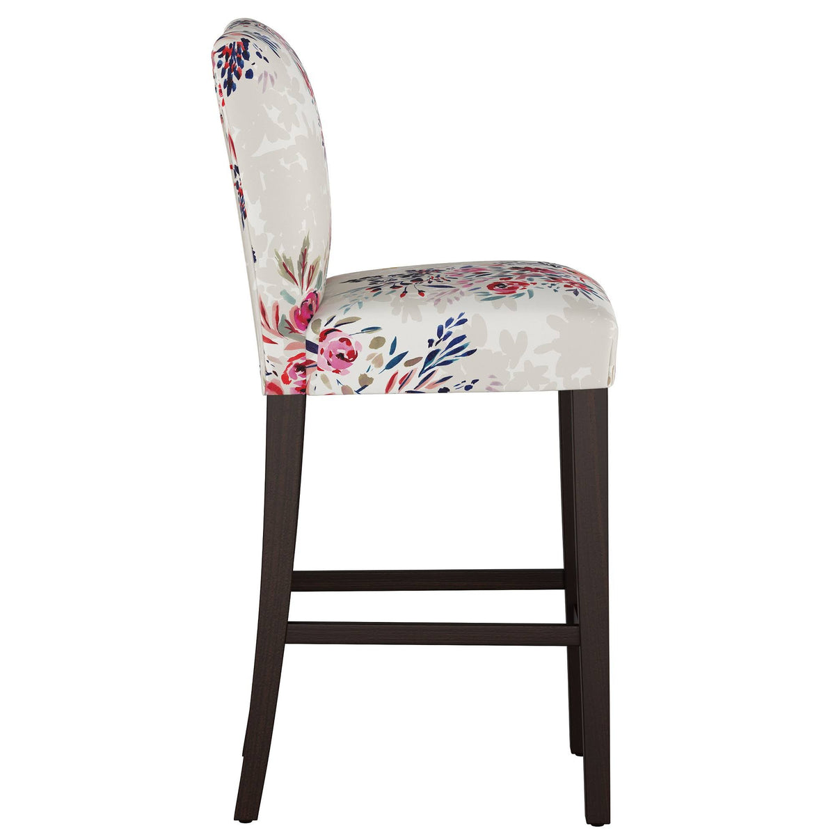 Multi Floral Bar Stool with Espresso Legs H1070