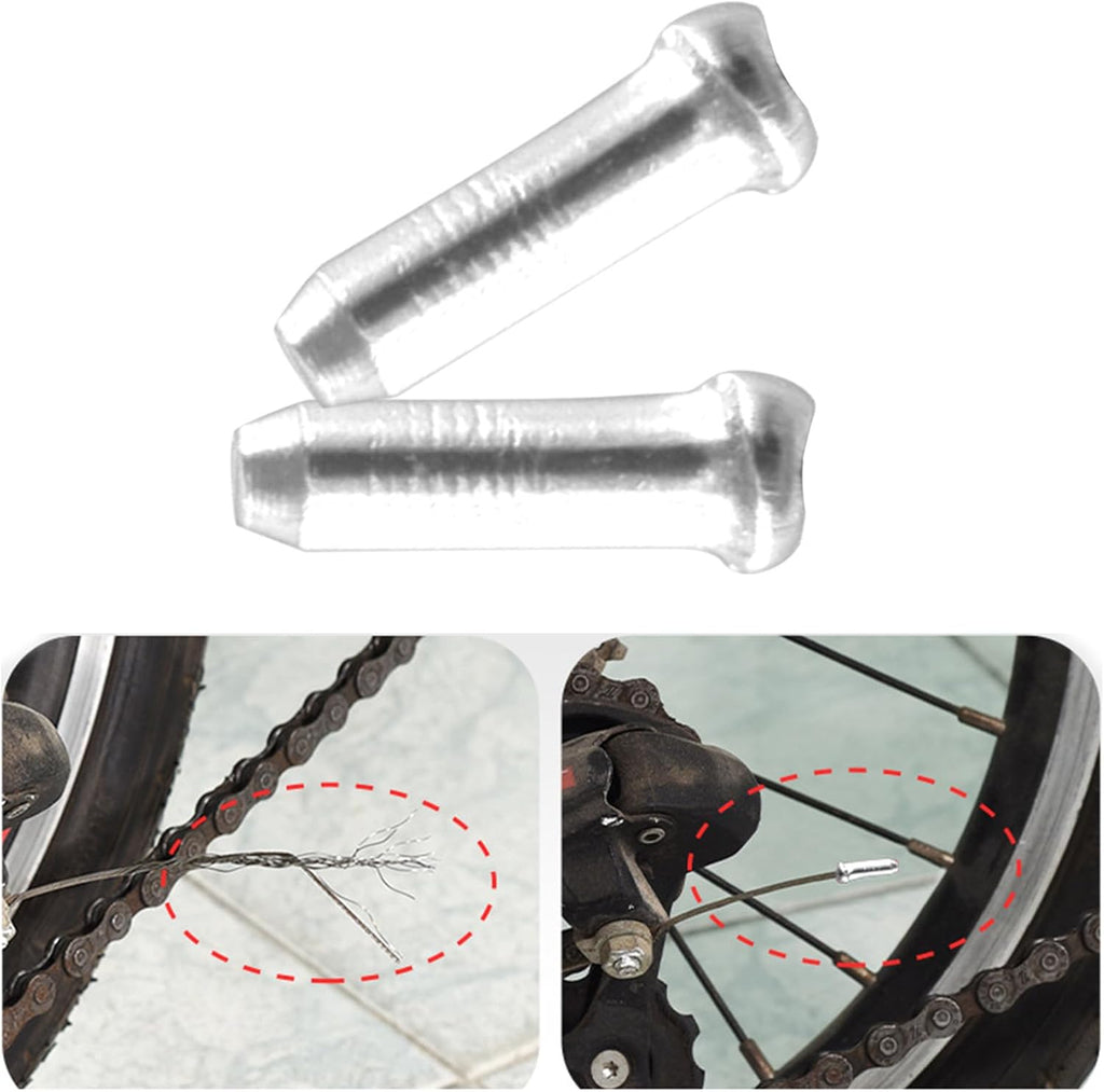 100 Pcs Aluminum Alloy Brake Cable End Caps Z556
