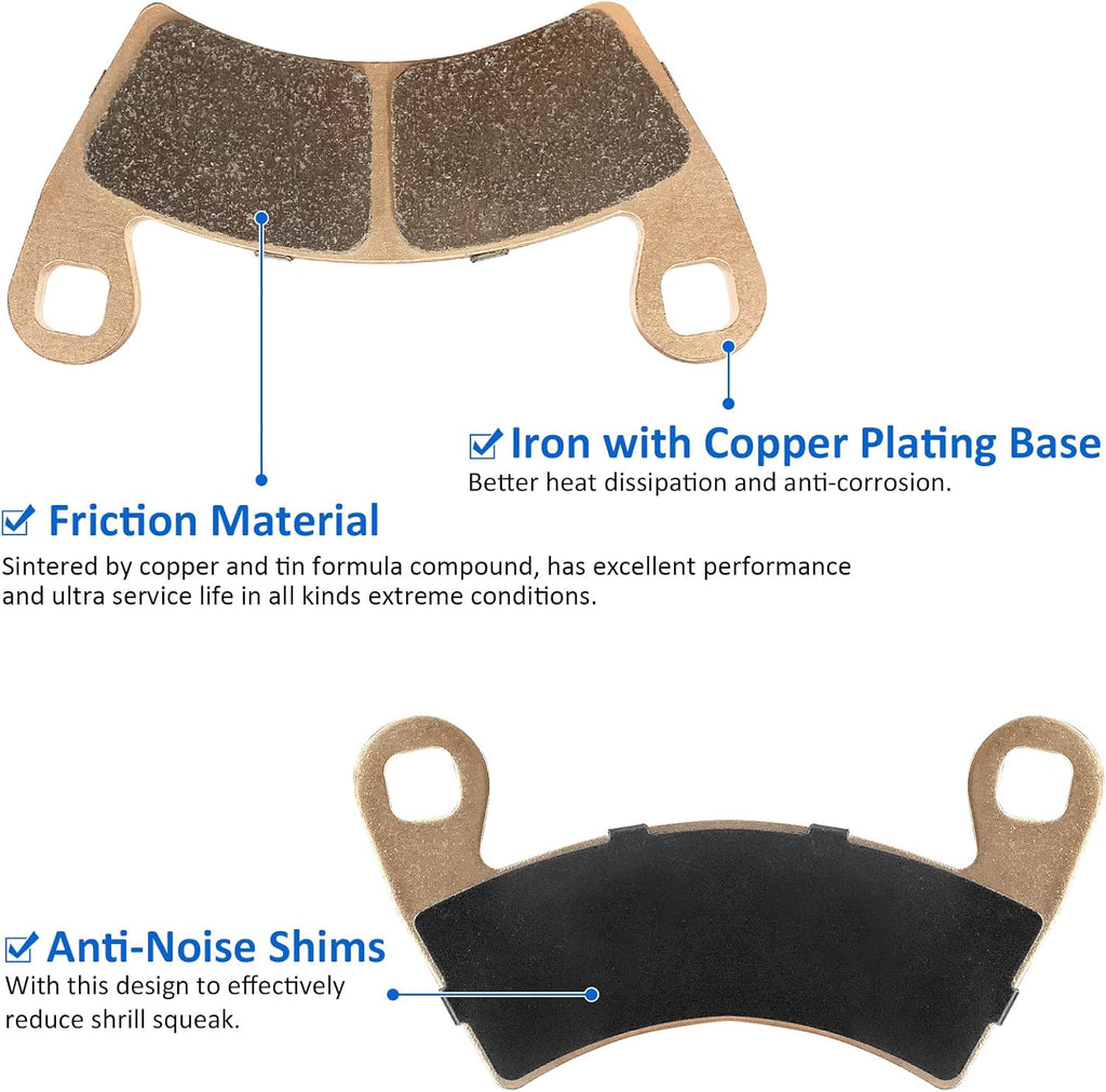 Left & Right Rear Brake Calipers & Pads Sintered for Polaris RZR XP 1000 RS1 Ranger-Crew-900 K749