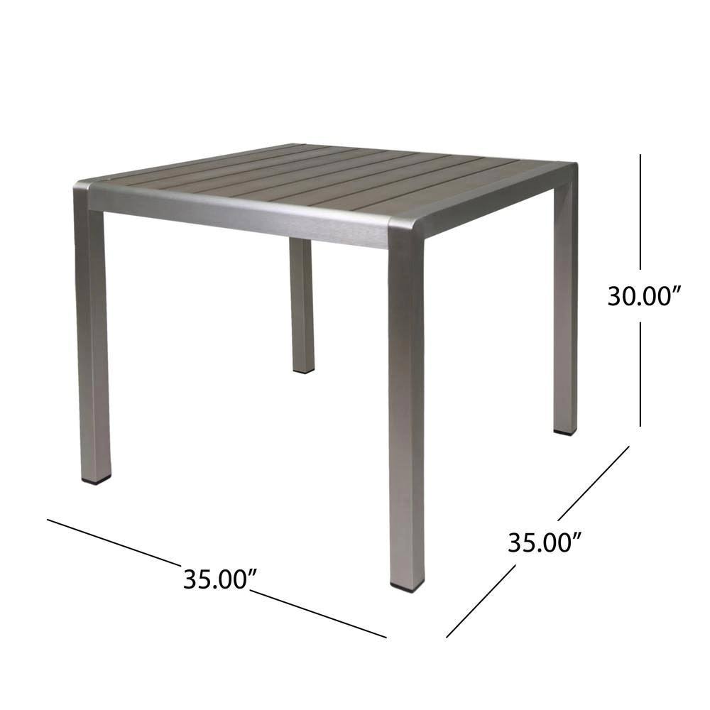 Silver Square Aluminum Outdoor Dining Table E473