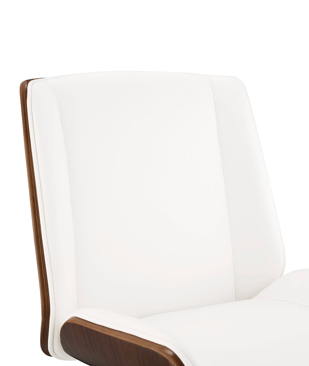 White Leatherette and Walnut Office Chair T409