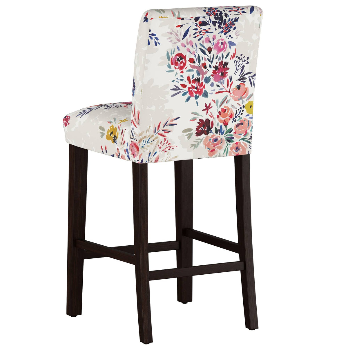 Multi Floral Bar Stool with Espresso Legs H1070