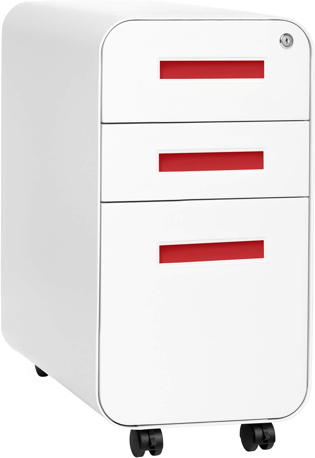 3-Drawer Mobile File Cabinet Black Grey F6467