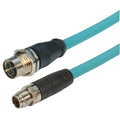 Category 6A M12 8 Position SF/UTP Industrial Cable, M12 M / M12 F Panel Mount, 10.0M A70163