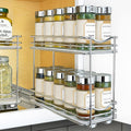 2 Tier Sliding Drawer Shelf Spice Rack Organizer, Brown E16468