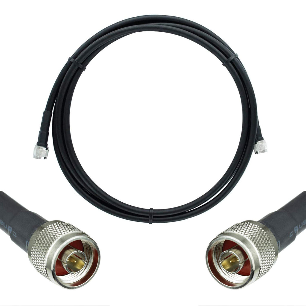 Heavy Duty Ultra Low Loss 50ohm Coaxial Cable 100ft Black N Male to N Male P89146