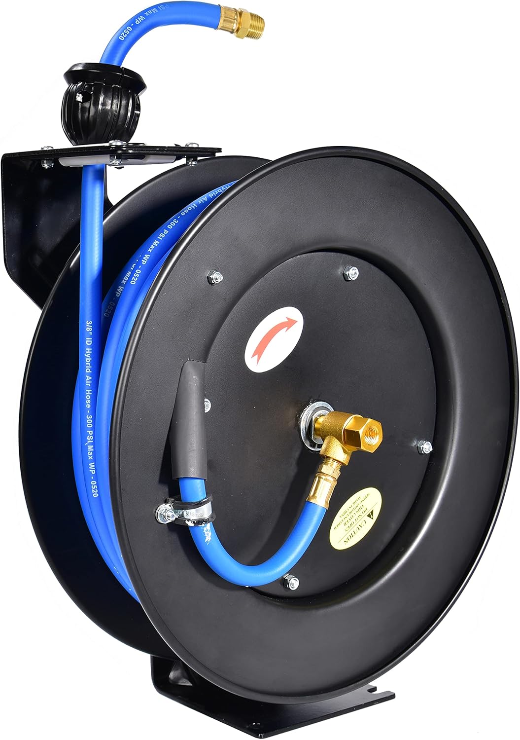 Heavy Duty Retractable Air Hose Reel Wall Mount 3/8" Hybrid Hose R647835