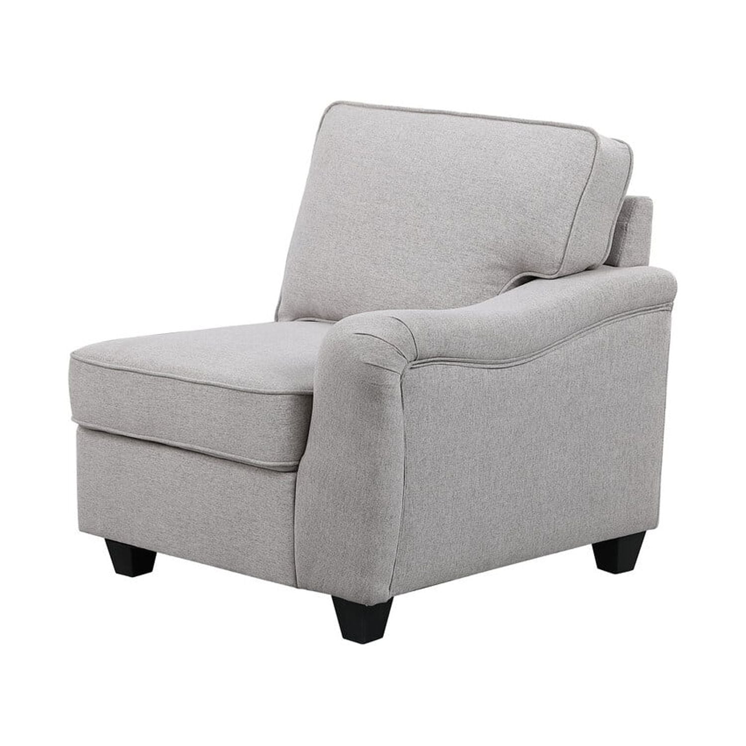 Dark Gray Linen 7Pc Modular Sectional Sofa Chaise and Ottoman I78123