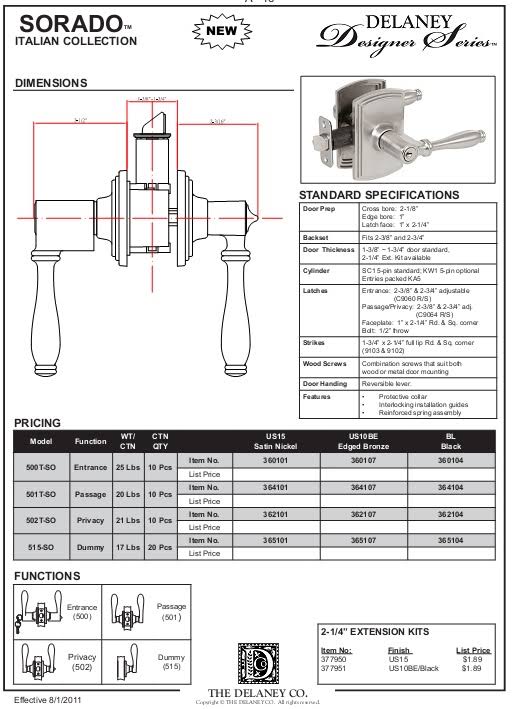 Satin Nickel Entry Door Lever W37913