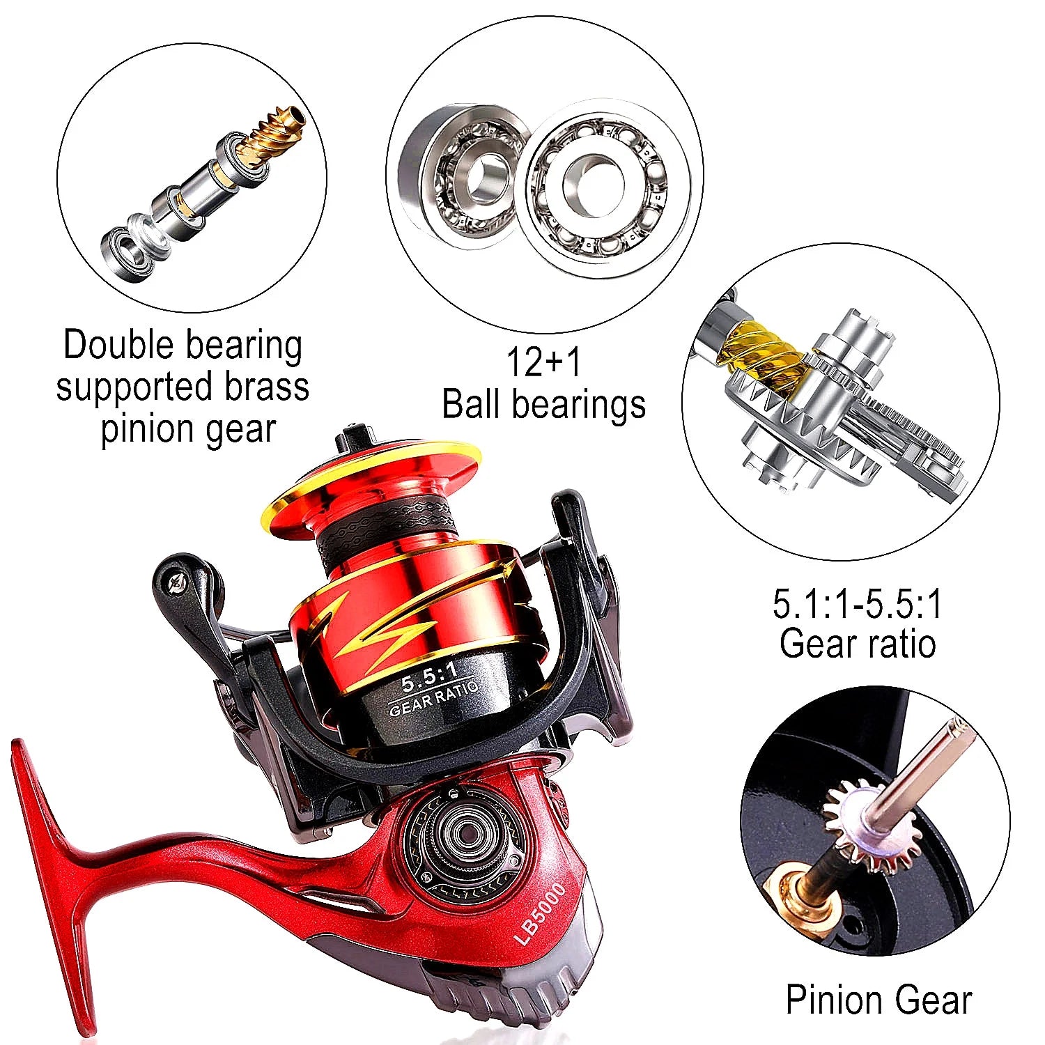 Sougayilang Fishing Reel Ultralight 12+1 BB Spinning Reel N976982