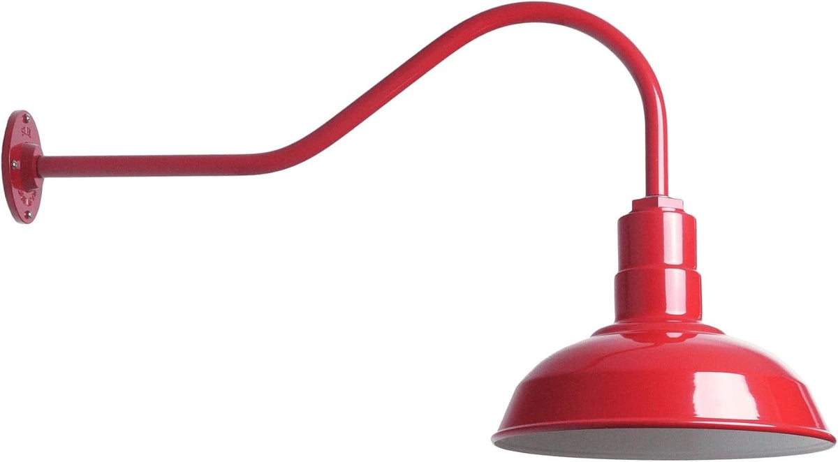 Matte Black Steel Gooseneck Barn Light B686582