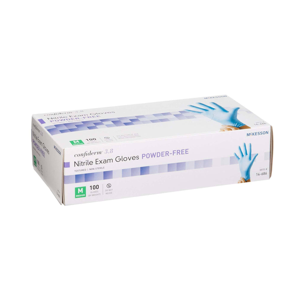 3.8 Exam Glove Medium Nitrile Blue, Case of 1000 S124489