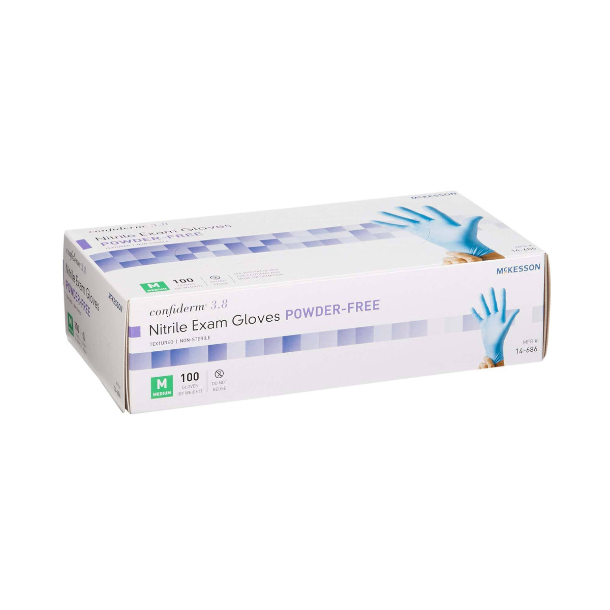 3.8 Exam Glove Medium Nitrile Blue, Case of 1000 S124489