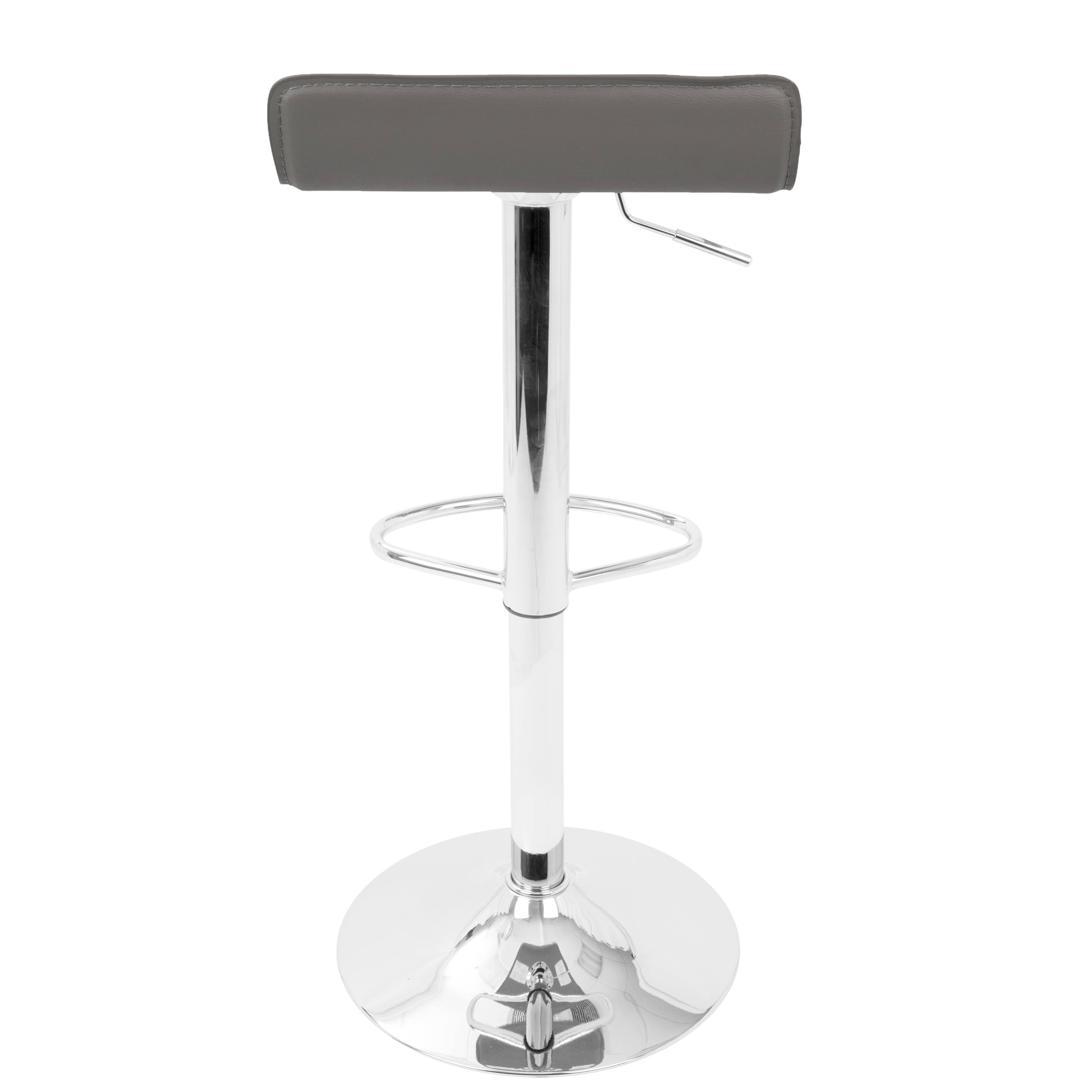 Grey Adjustable Barstool Set of 2 F86873