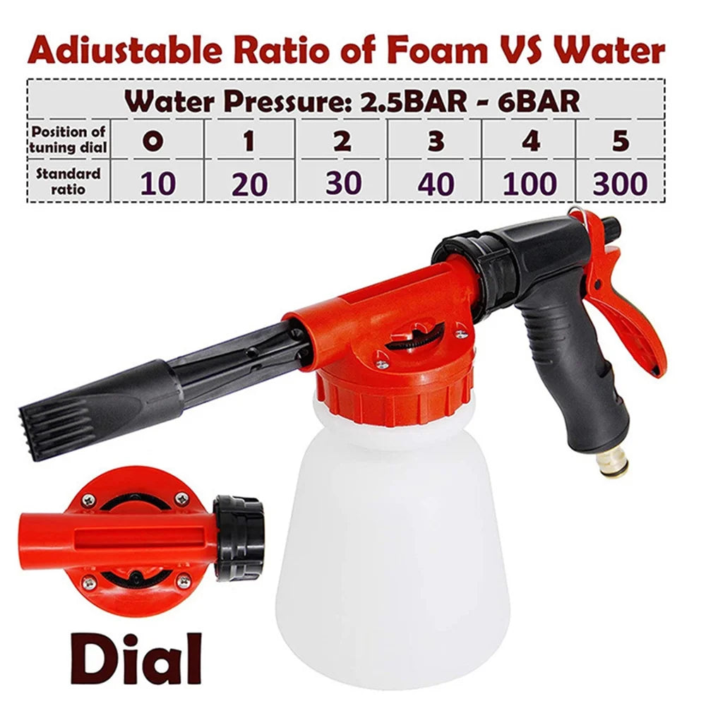 Car Wash Foam Sprayer Nozzle Kit with 1 Liter Bottle Universal Connectors P189