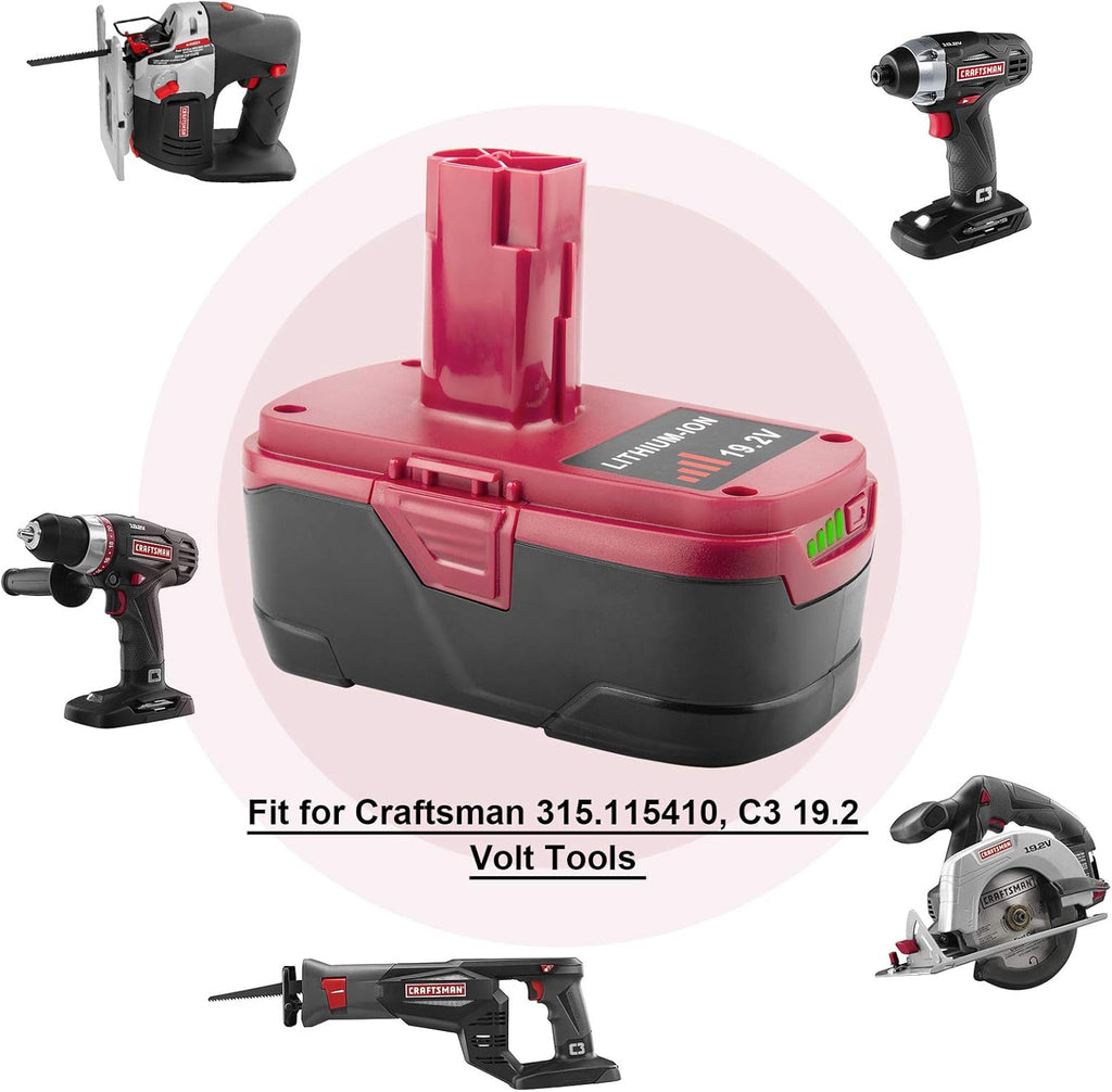 2Pack 19.2 Volt Lithium Ion Battery Replacement for Craftsman DieHard C3 Cordless Power Tool O484726