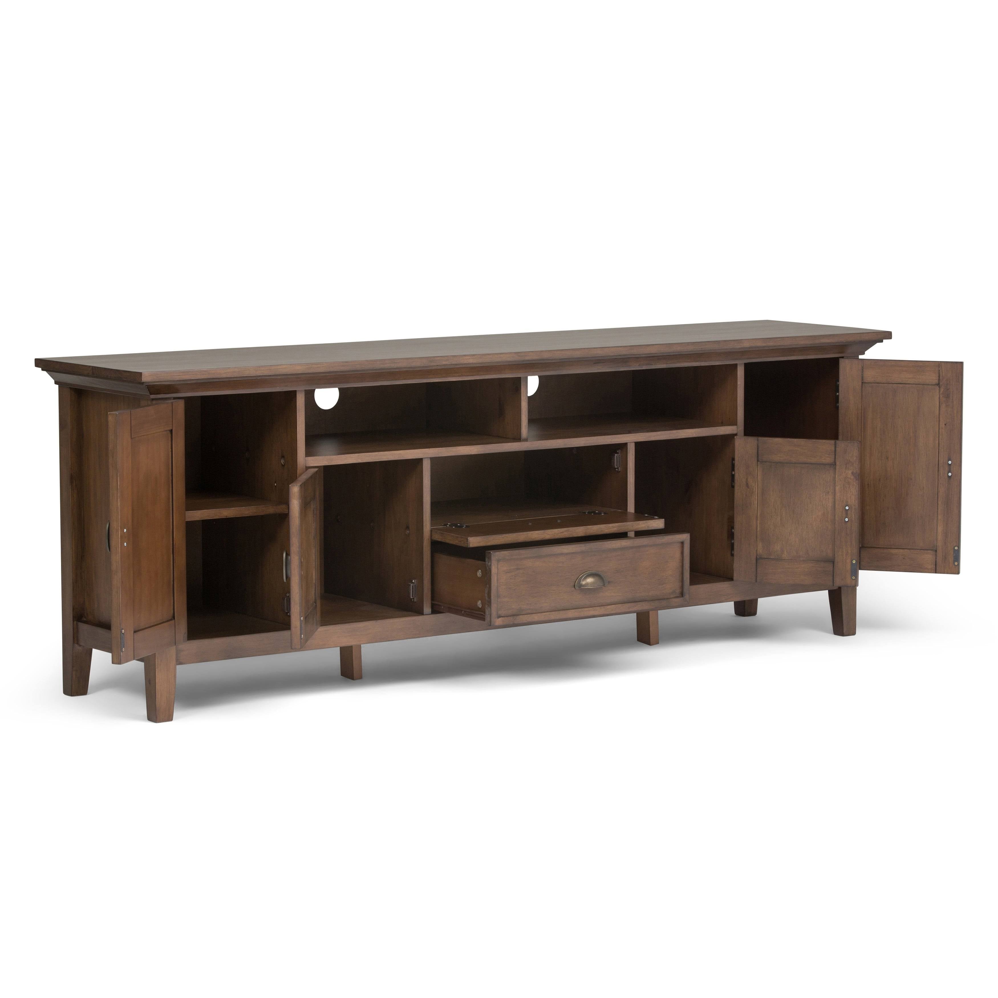 Solid Wood 72 inch Wide TV Media Stand - Black G358