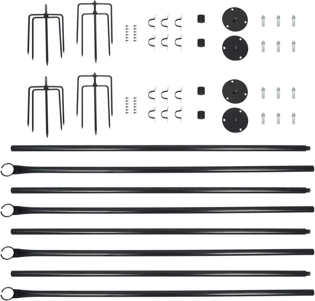 String Light Poles 2PCS 9FT Weather Resistant Stainless Steel C517004