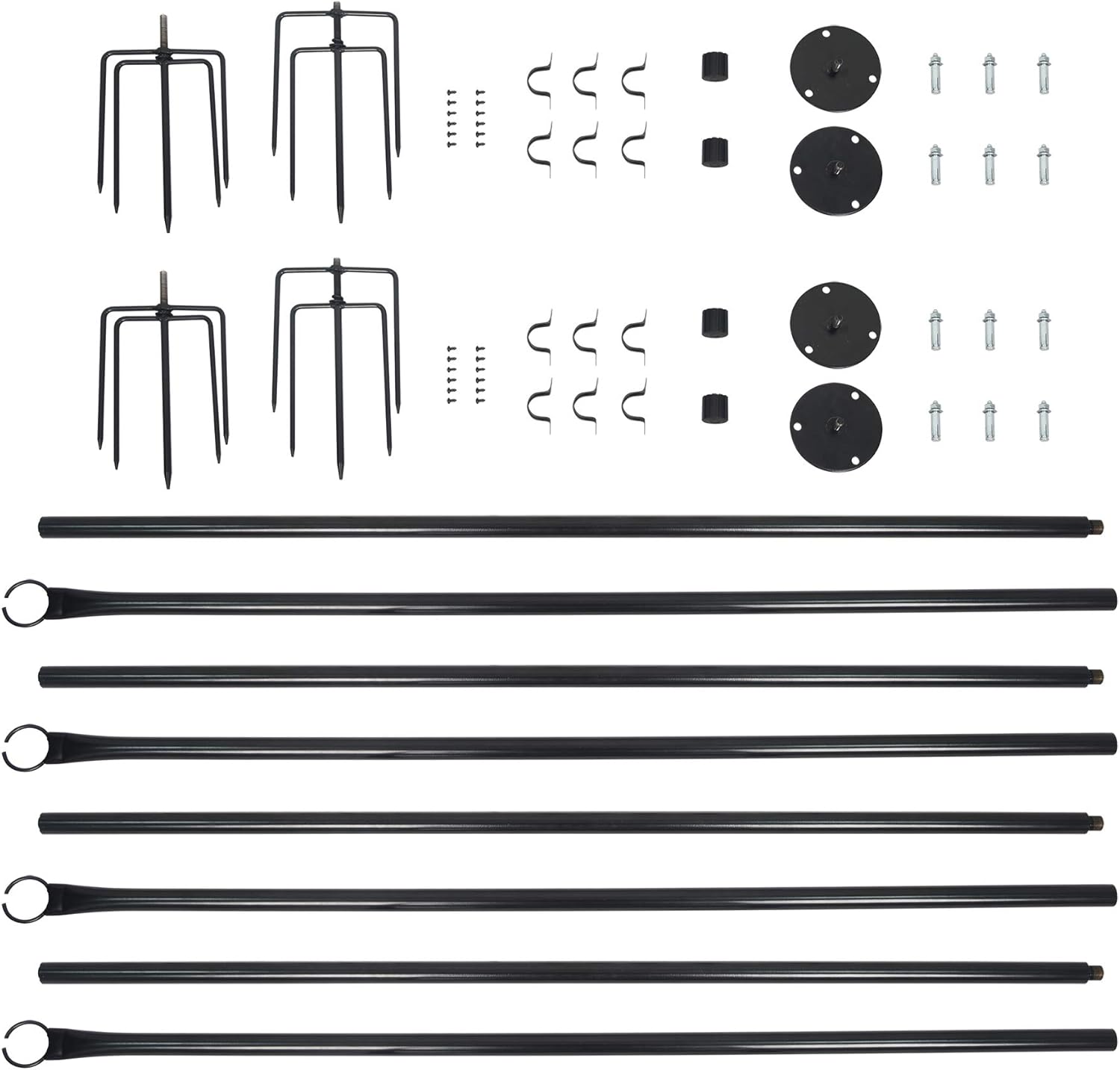 String Light Poles 2PCS 9FT Weather Resistant Stainless Steel C517004