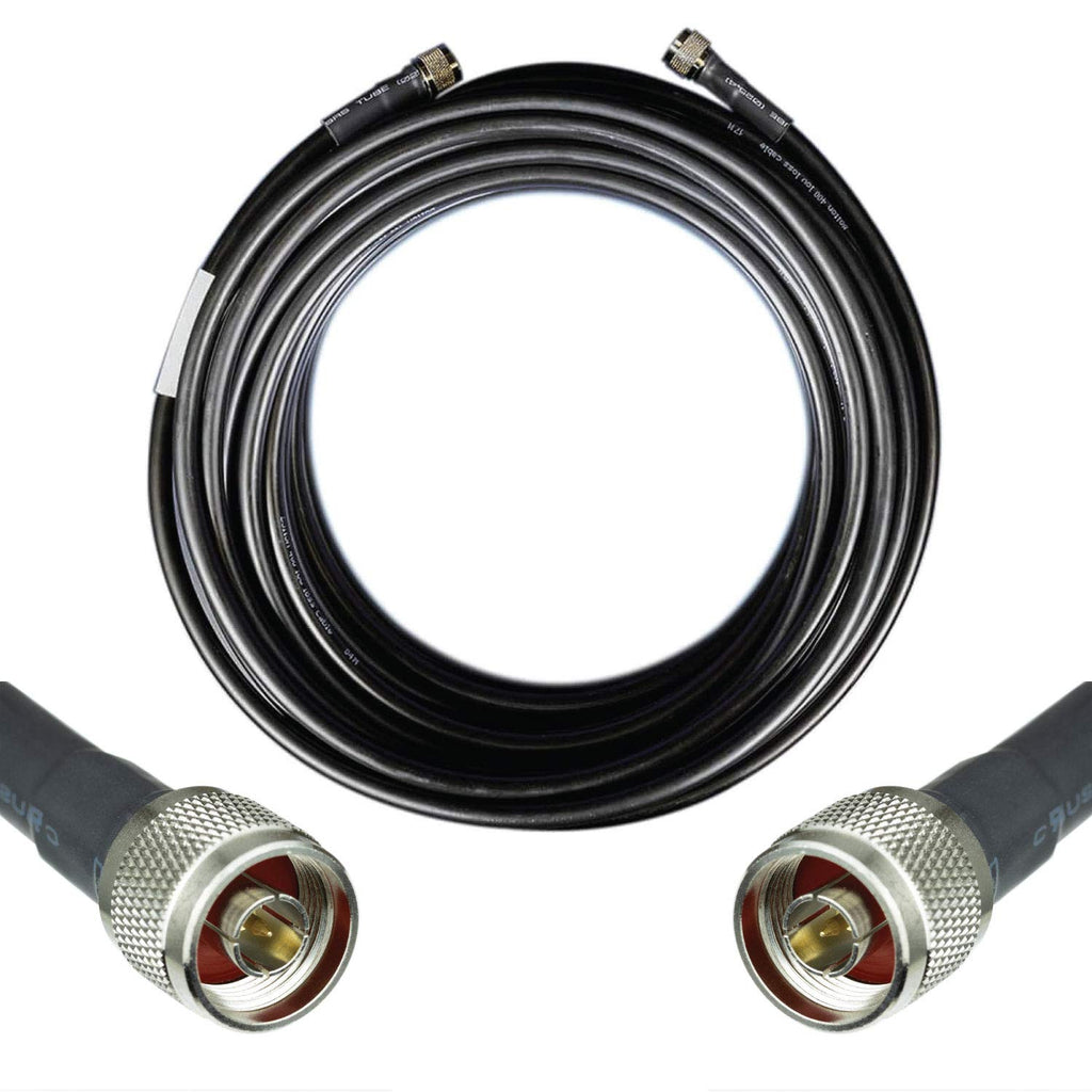 Heavy Duty Ultra Low Loss 50ohm Coaxial Cable 100ft Black N Male to N Male P89146