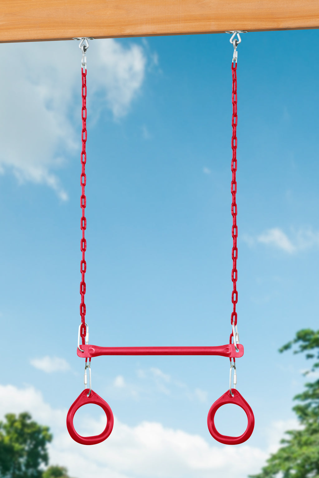 Cedar Swingset with Belt Swings and Trapeze Bar A16767