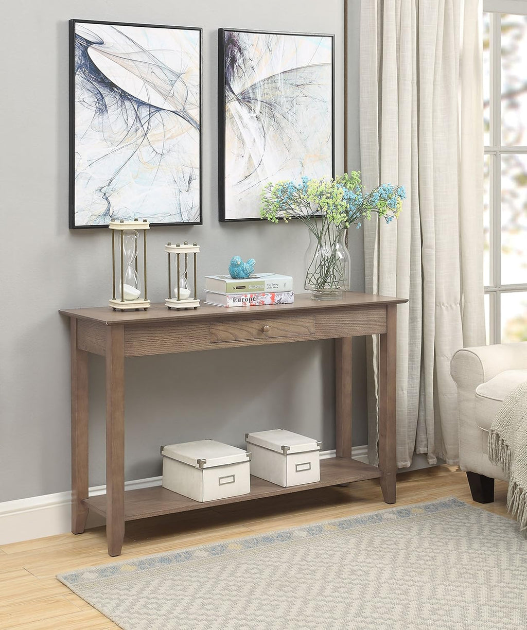 Black Console Table with Drawer V499537