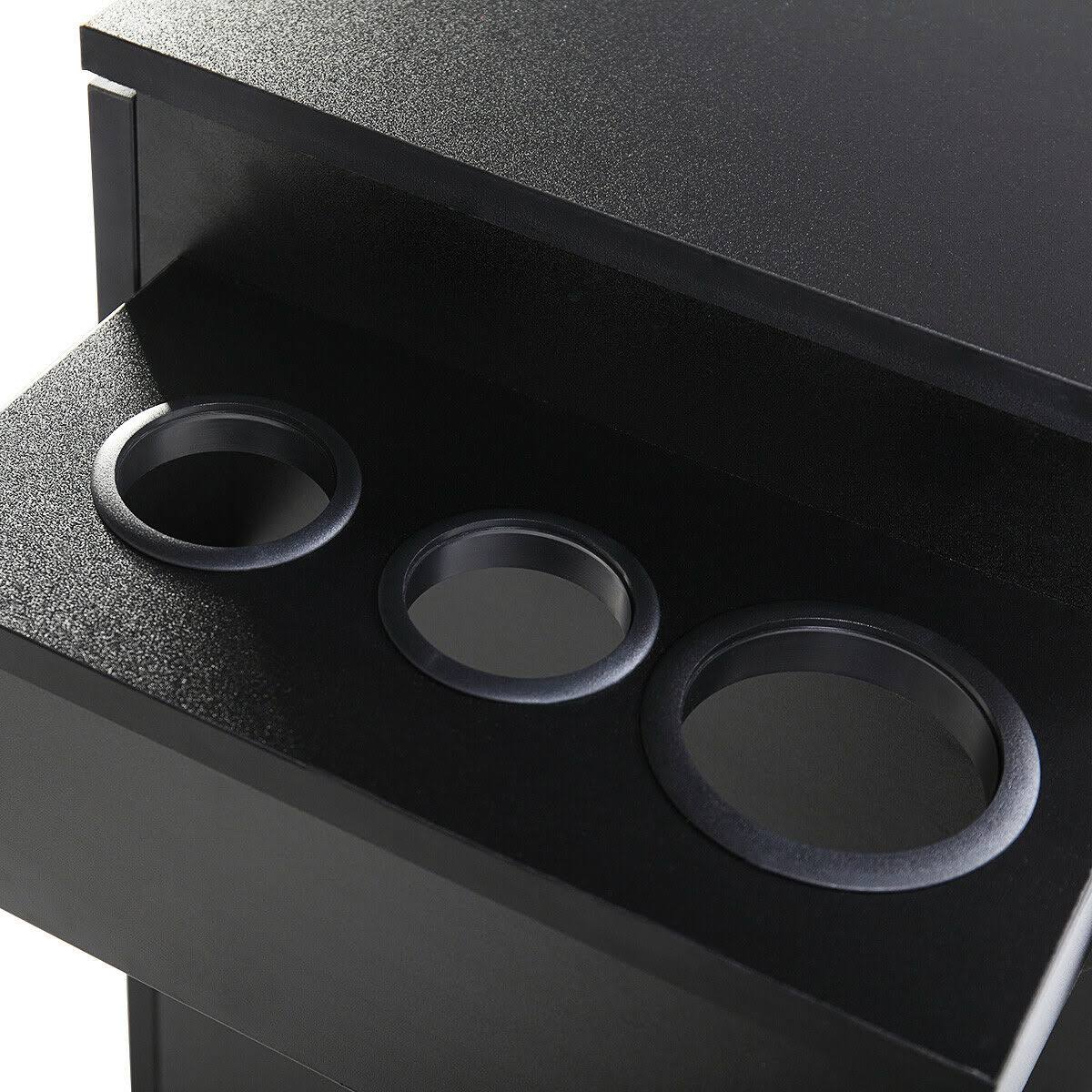 Black Locking Salon Storage Cabinet Stylist Station with Hair Dryer Holder Drawer O706