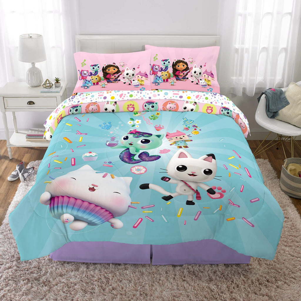 Full Bed in a Bag Comforter and Sheets Blue and Pink G33688