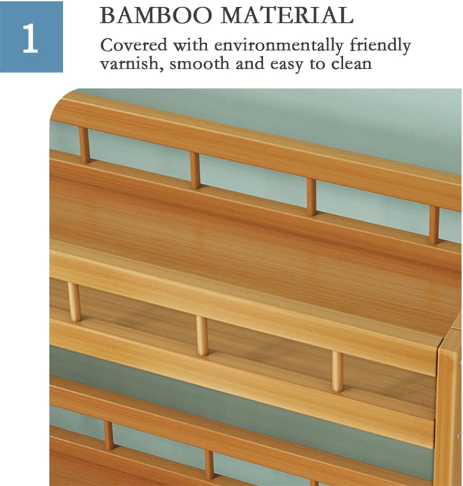 4-Tier Bamboo Rolling Kitchen Cart with Wheels Z865