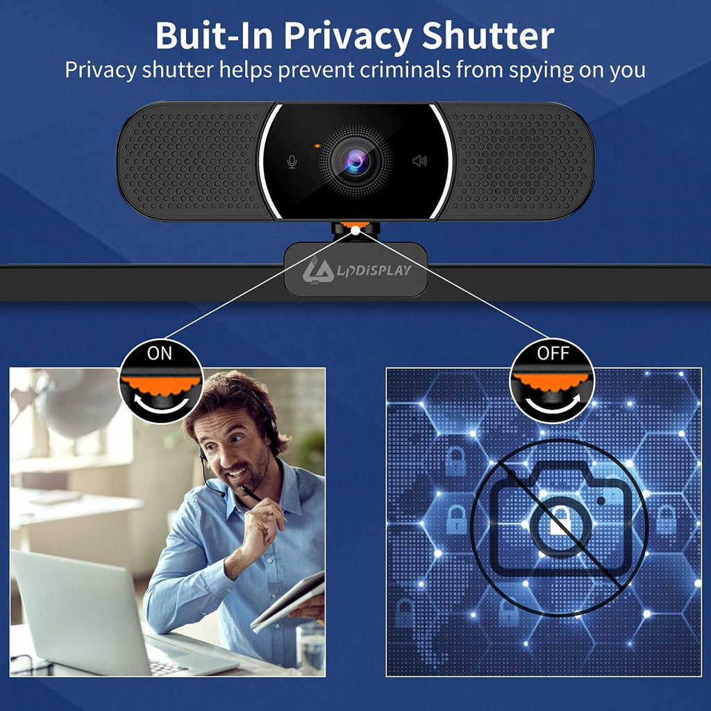 3 in 1 HD 1080p Webcam with Microphone and Speakers, Pack of 2 V283