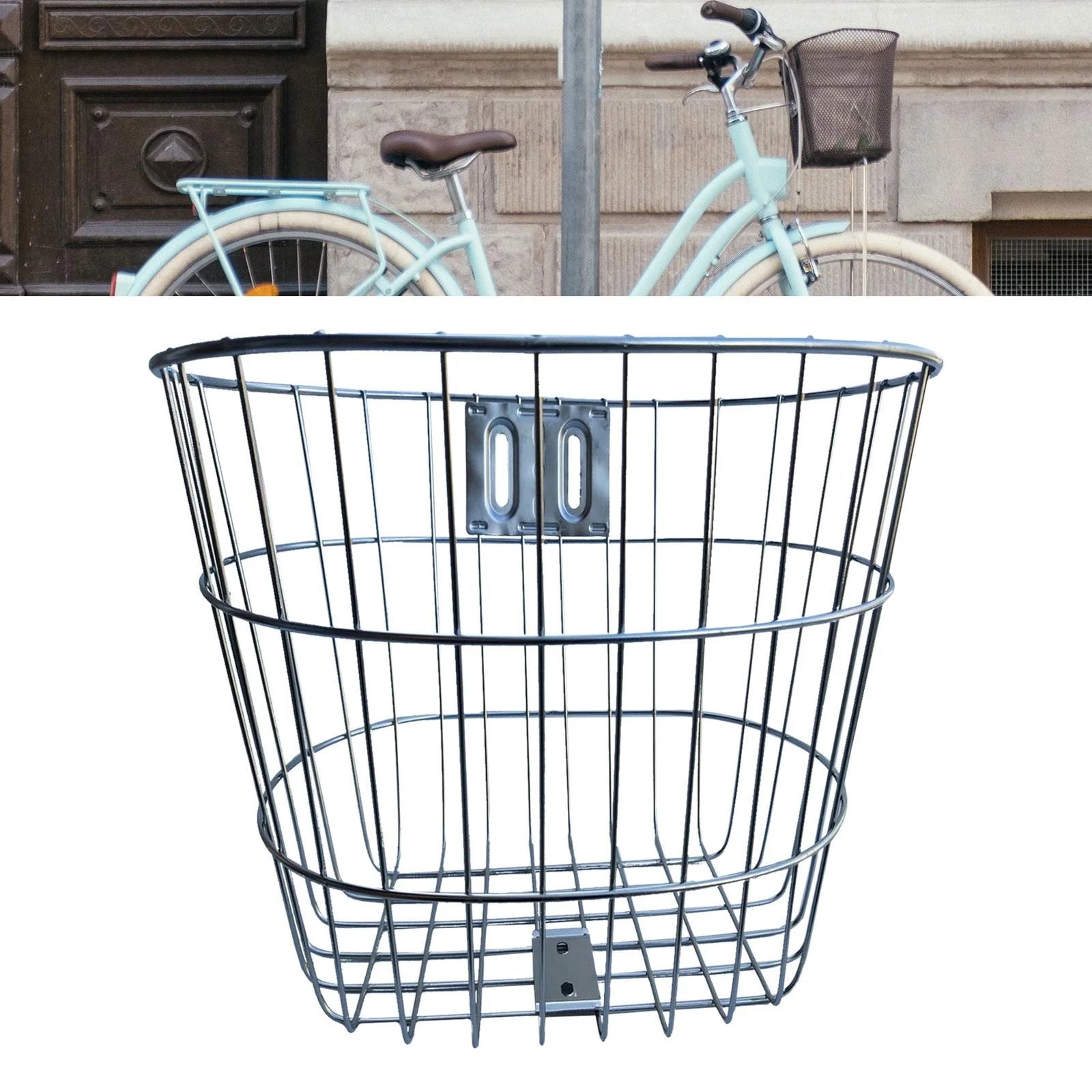 Rust Resistant Metal Bike Basket U67928
