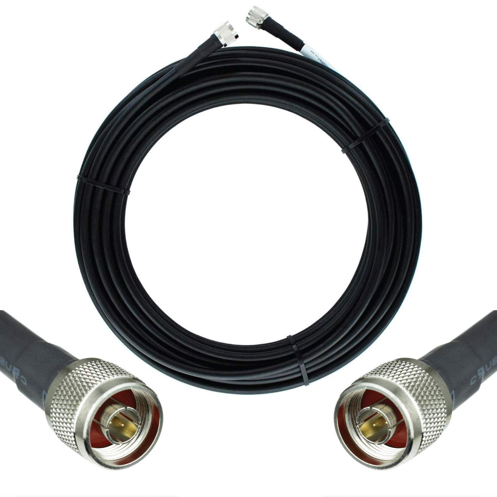 Heavy Duty Ultra Low Loss 50ohm Coaxial Cable 100ft Black N Male to N Male P89146