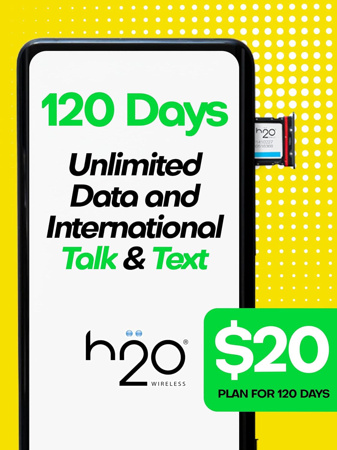 Preloaded Triple-Cut SIM Card with Unlimited Data, 2GB High-Speed 4G LTE/5G Data, 120-Day Plan, Pack of 2 Z768717