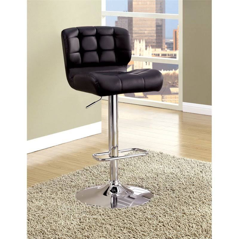 Black Faux Leather Adjustable Bar Stool G9287