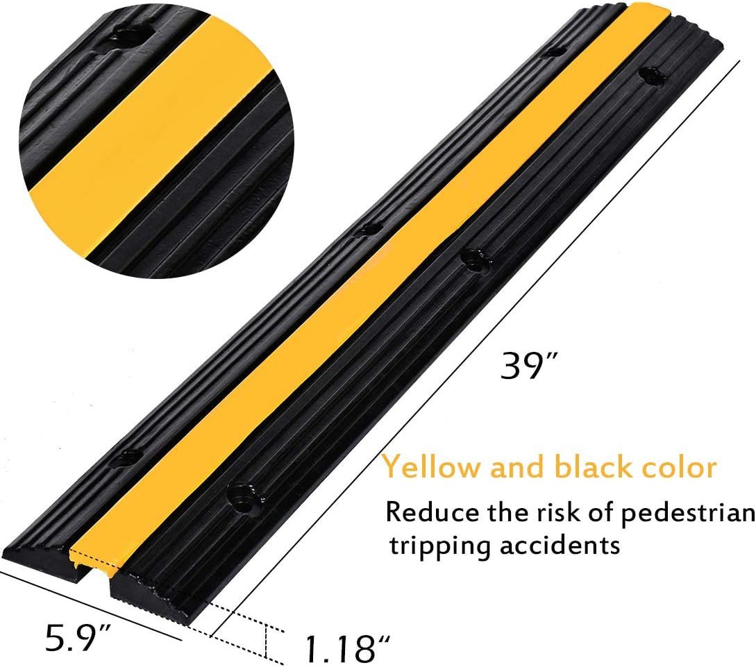 4 Pack Heavy Duty Rubber Cable Protector Ramp X1843