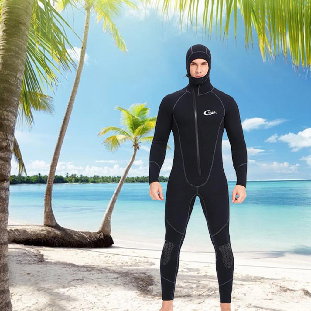 Mens 5mm Hooded Neoprene Scuba Diving Suit XL T389047