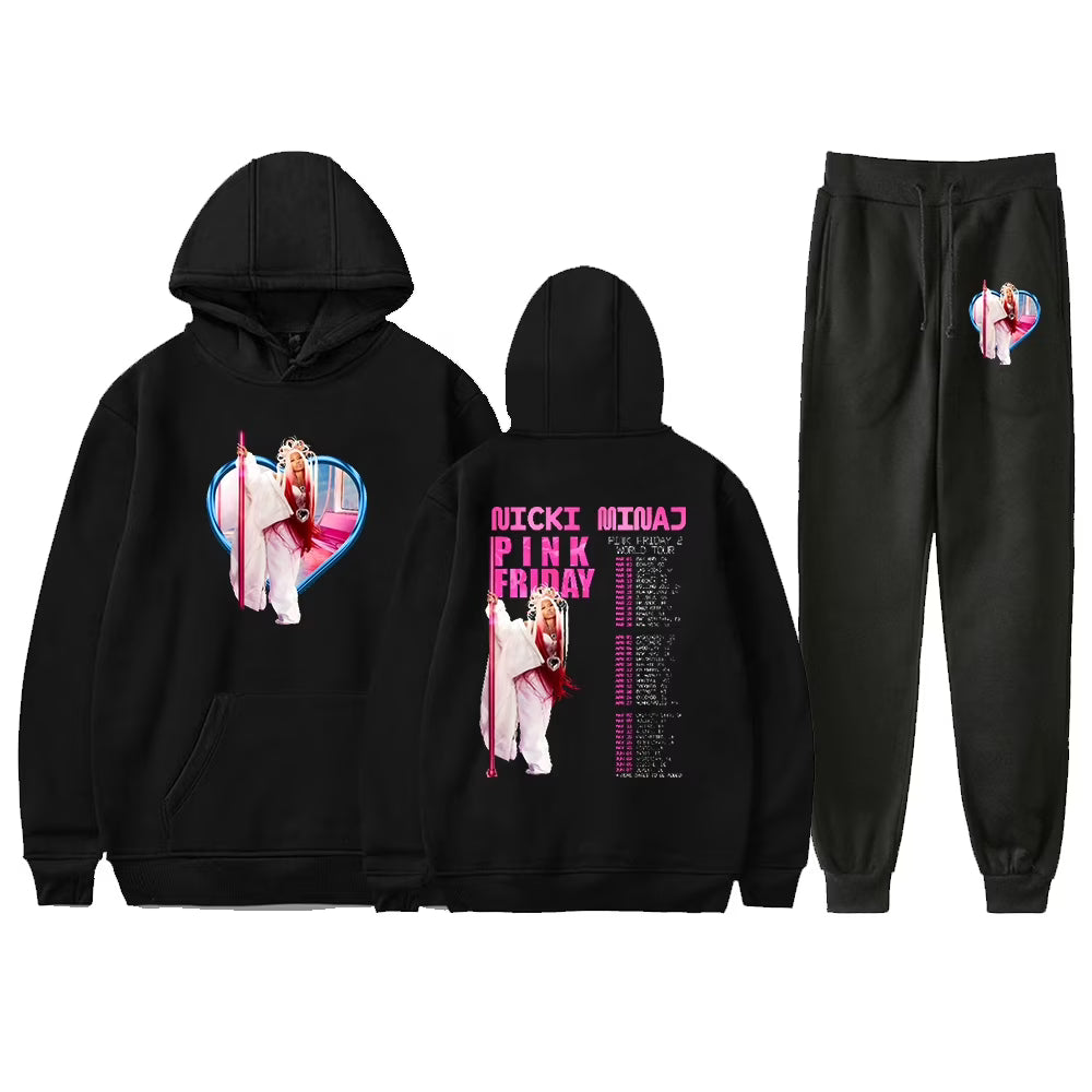 Pink Friday 2 Tour Hoodie Jogger Pants Two Piece Set Sweatshirts Sweatpants J98747