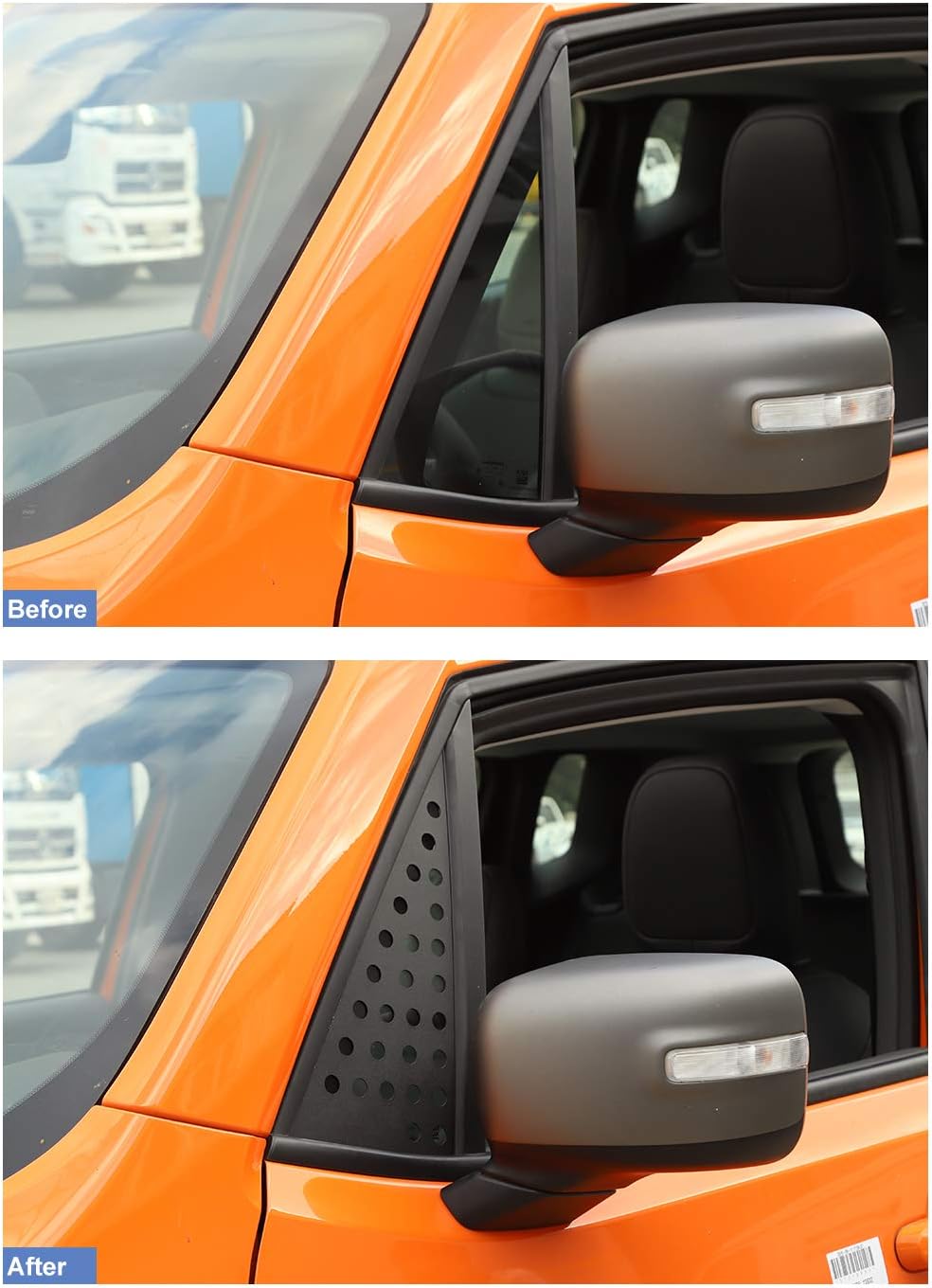 Car Front & Rear Window Triangle Glass Panel Cover Trim for Jeep Renegade 2015-2020 Pack of 2 Y829