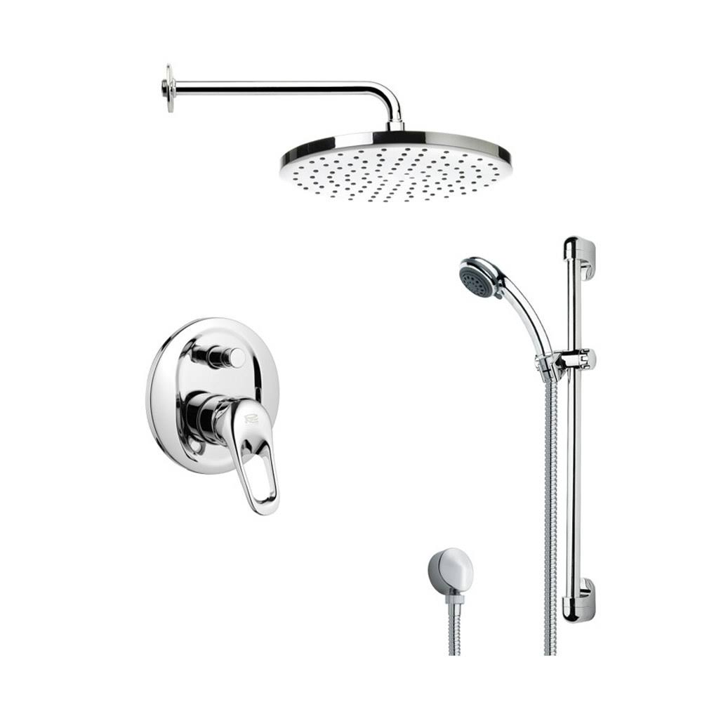 Round Polished Chrome Shower Faucet Set W53916