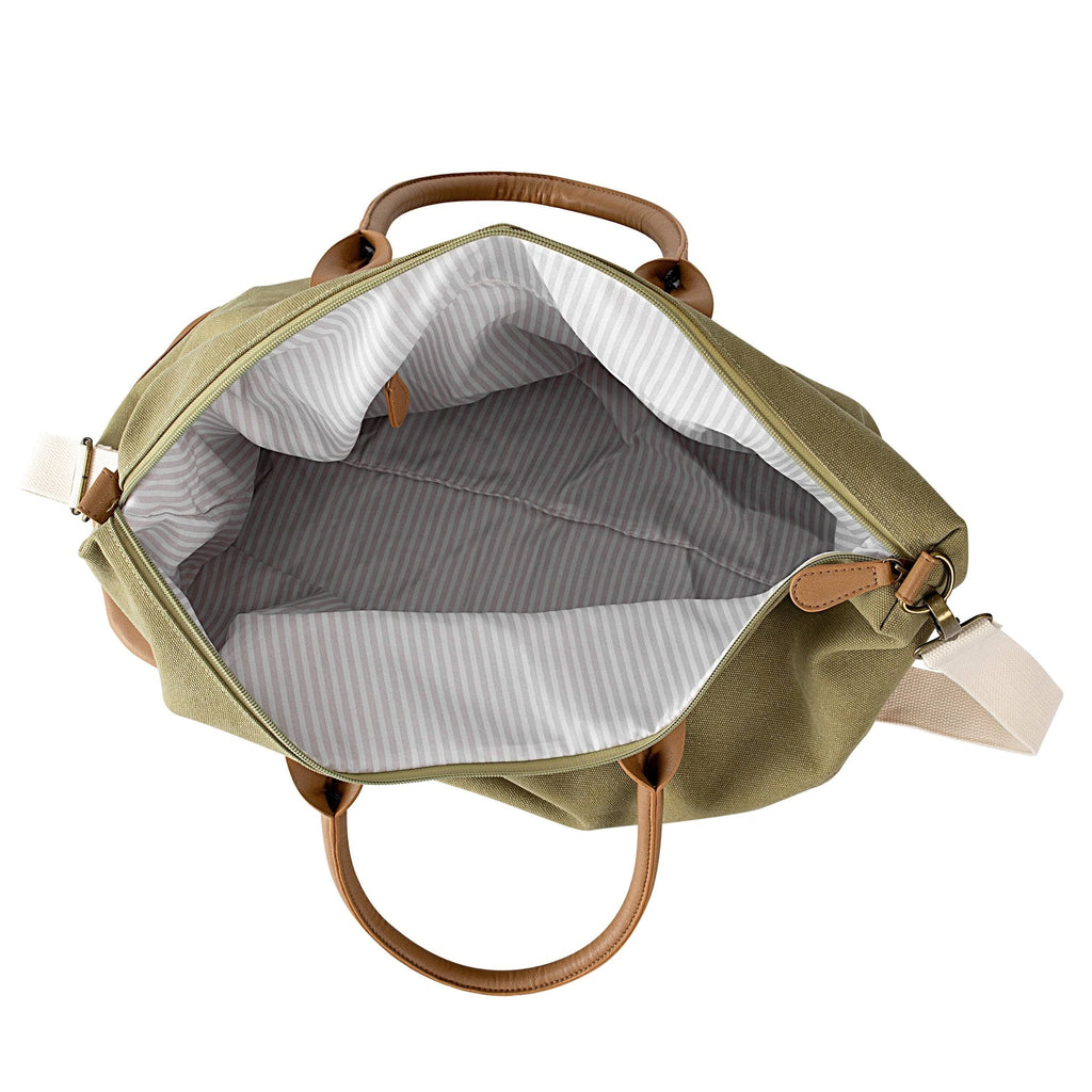 Green Washed Canvas Weekender X7172