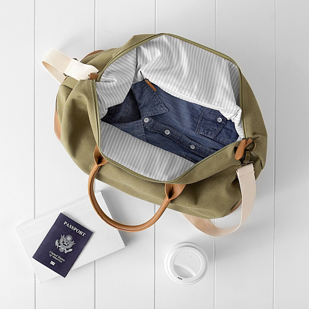 Green Washed Canvas Weekender X7172