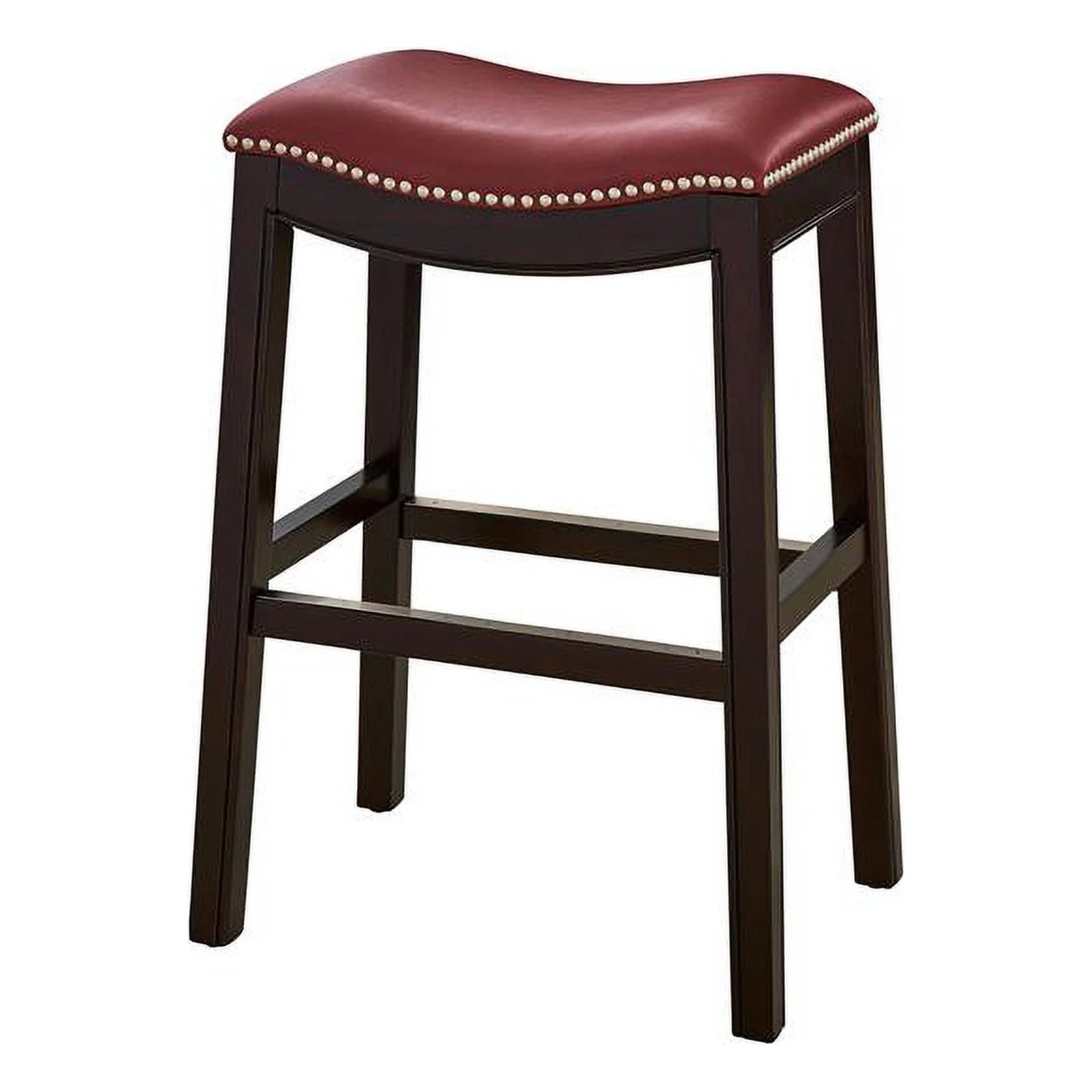2 Piece Faux Leather Counter Height Barstool Set in Red M97816