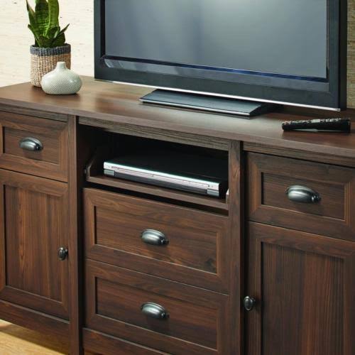 English Walnut Finish Entertainment Credenza V70177